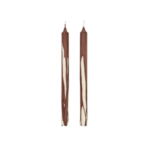 Ferm Living Drip Candle Set of 2 Dark Chocolate