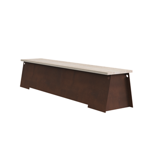 Frama 64 Bench Corten Steel/Travertine
