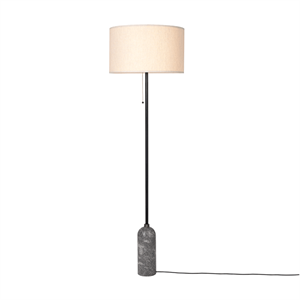 GUBI Gravity Floor lamp Grey Marble & Canvas Shade Large