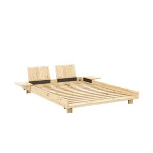 Karup Design Social Bed Frame With 2 Backrests & Side Table 140x200 Raw