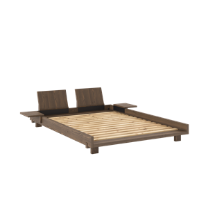 Karup Design Social Bed Frame With 2 Backrests & Side Table 140x200 Carob Brown