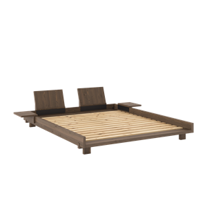 Karup Design Social Bed Frame With 2 Backrests & Side Table 160x200 Carob Brown