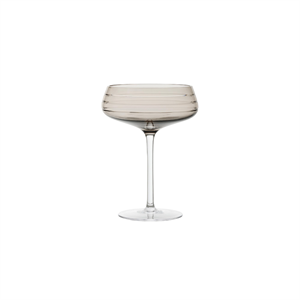 Louise Roe Champagne Coupe Triple Cut Champagne Glass Set of 4 Smoke