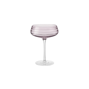 Louise Roe Champagne Coupe Triple Cut Champagne Glass Set of 4 Rose