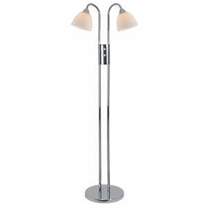 Nordlux Ray Double Floor Lamp Chrome/ Opal