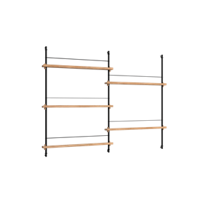 Moebe Magazine Shelving MS.115.2 Oak/ Black