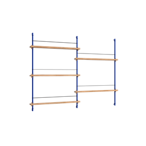 Moebe Magazine Shelving MS.115.2 Smoked Oak/Deep Blue