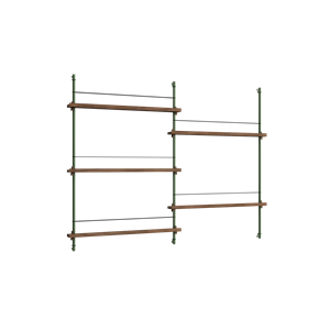 Moebe Magazine Shelving MS.115.2 Smoked Oak/Pine Green