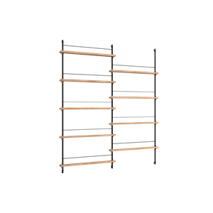 Moebe Magazine Shelving MS.180.2 Oak/ Black