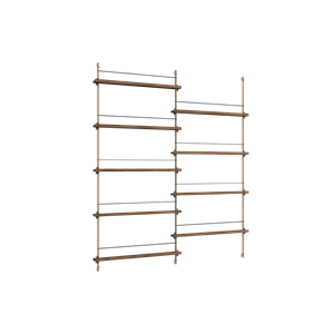 Moebe Magazine Shelving MS.180.2 Smoked Oak/Warm Grey