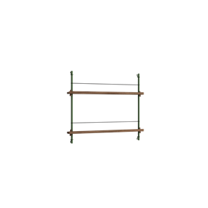 Moebe Magazine Shelving MS.65.1 Smoked Oak/Pine Green