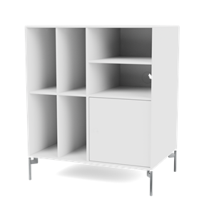 Montana Selection SPIN II Vinyl Bookcase 101-NewWhite/01- Chrome
