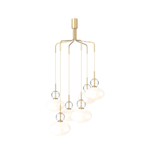 Nuura Rizzatto Cluster 6 Pendant Satin Brass/Opal