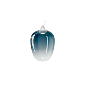 Lodes Oblò Pendant Medium 2700K Azure Steel/ White