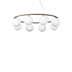 Nuura Miira 8 Oval Chandelier Dark Bronze/Opal