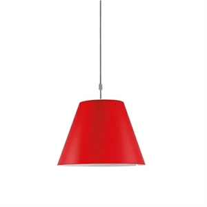 Luceplan Costanza Up/Down Pendant Aluminum M. Red Shade