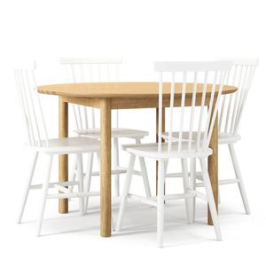 Department Wood Dining Table Set Oak/White