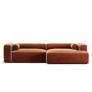 Decotique Grand Hue 3-Seater Sofa Chaise Longue Right Moonwhite/ Copper