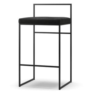 Department Bar Stool With Backrest 80 cm Black/Black Velvet