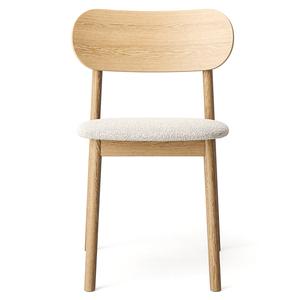Decotique Elephant Dining Chair Natural Oak/White Bouclé