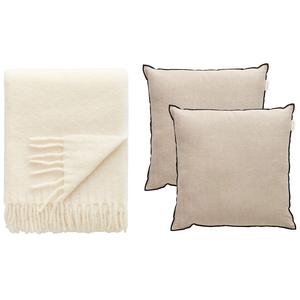 Decotique Cozy Cushion & Plaid Set Beige