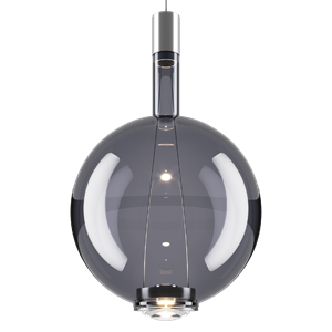 Lodes Sky-Fall Round Pendant Large 2700K Glossy Smoke/Glass