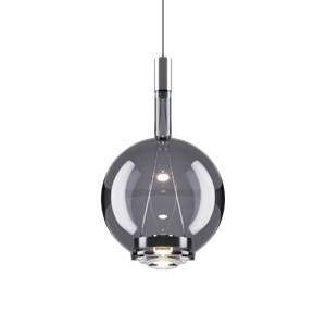 Lodes Sky-Fall Round Pendant Medium 3000K Glossy Smoke/Glass