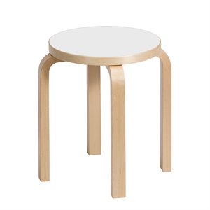 artek E60 Stool White Laminated Birch