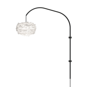 Umage Eos Willow Single Wall Lamp Mini White with Suspension in Black
