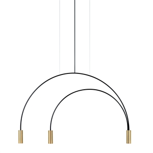Estiluz Volta Pendant Black/ Gold 3 Light Sources